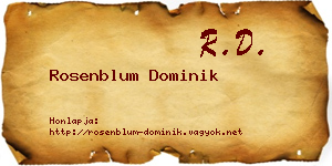 Rosenblum Dominik névjegykártya